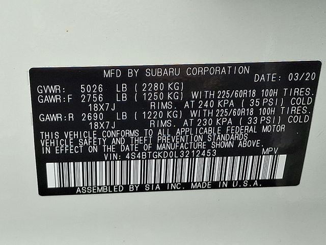 2020 Subaru Outback Onyx Edition XT