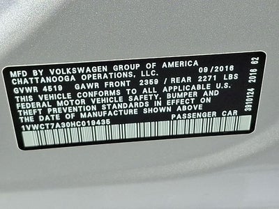 2017 Volkswagen Passat SEL Premium