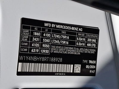 2024 Mercedes-Benz Sprinter 2500 2500 Standard Roof I4 Diesel HO 144" RWD