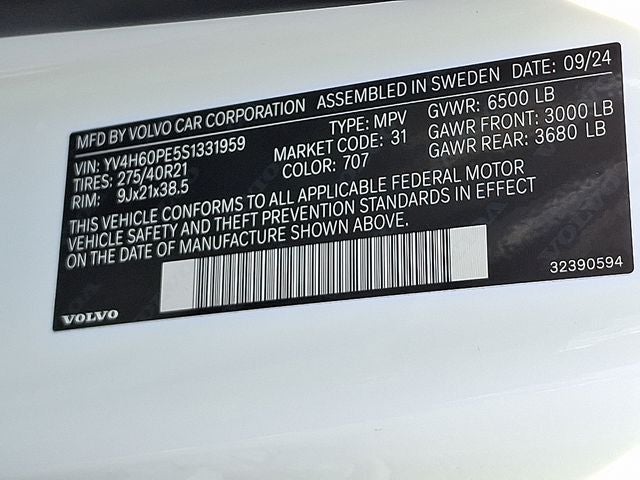 2025 Volvo XC90 Plug-In Hybrid T8 Plus 7 Passenger