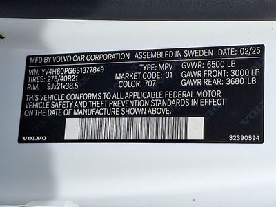 2025 Volvo XC90 Plug-In Hybrid T8 Ultra 7 Passenger 2025.5