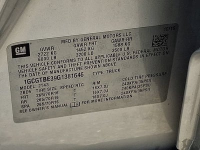 2016 Chevrolet Colorado 4WD WT