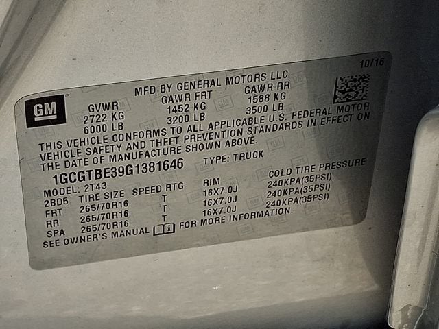 2016 Chevrolet Colorado 4WD WT