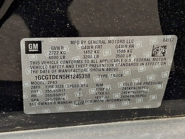 2017 Chevrolet Colorado 4WD Z71