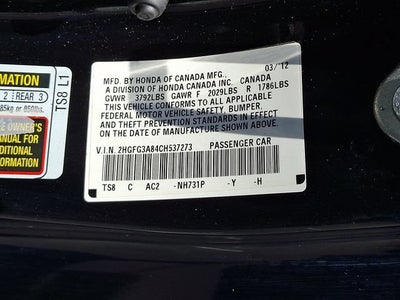 2012 Honda Civic Cpe EX