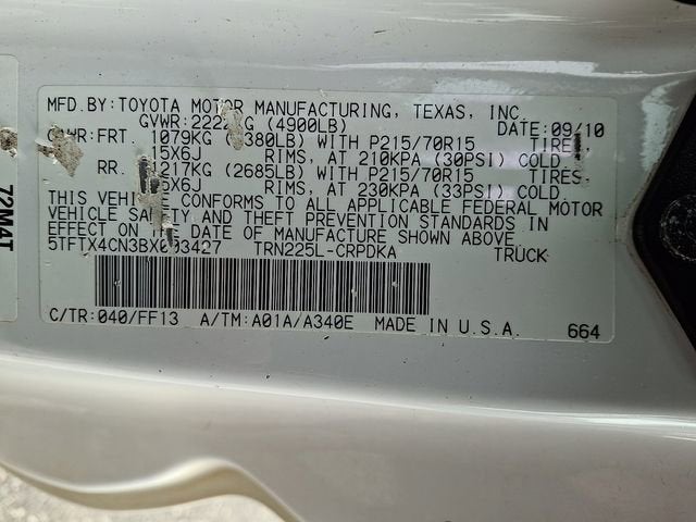 2011 Toyota Tacoma ACCESS CAB 2WD I4