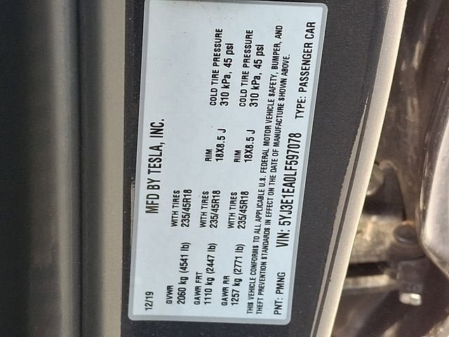 2020 Tesla Model 3 Standard Range Plus