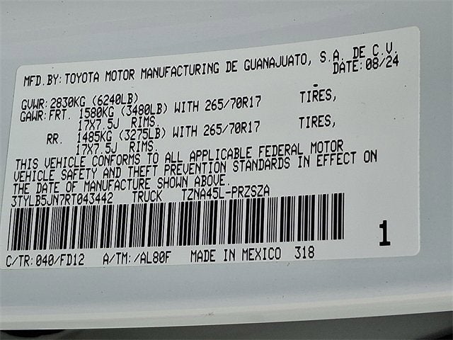 2024 Toyota Tacoma 4WD SR5