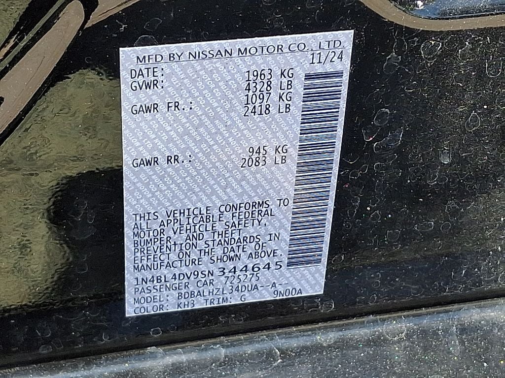 2025 Nissan Altima 2.5 SV