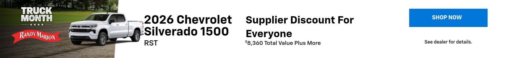 2026 Silverado 1500 Supplier Discount