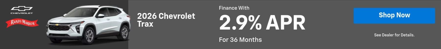 2026 Chevrolet Trax 2.9% APR for 36 months