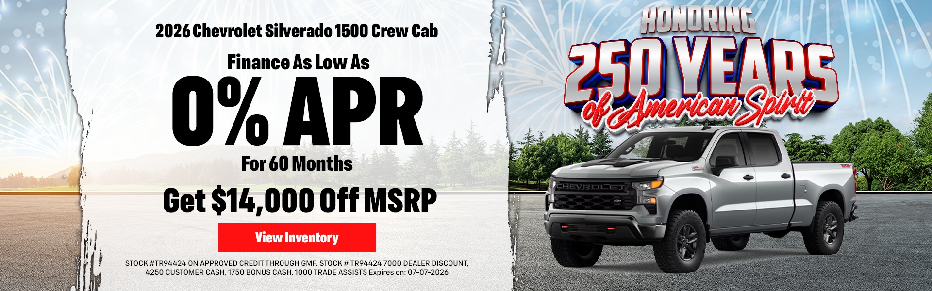 Silverado 0% APR for 60 months